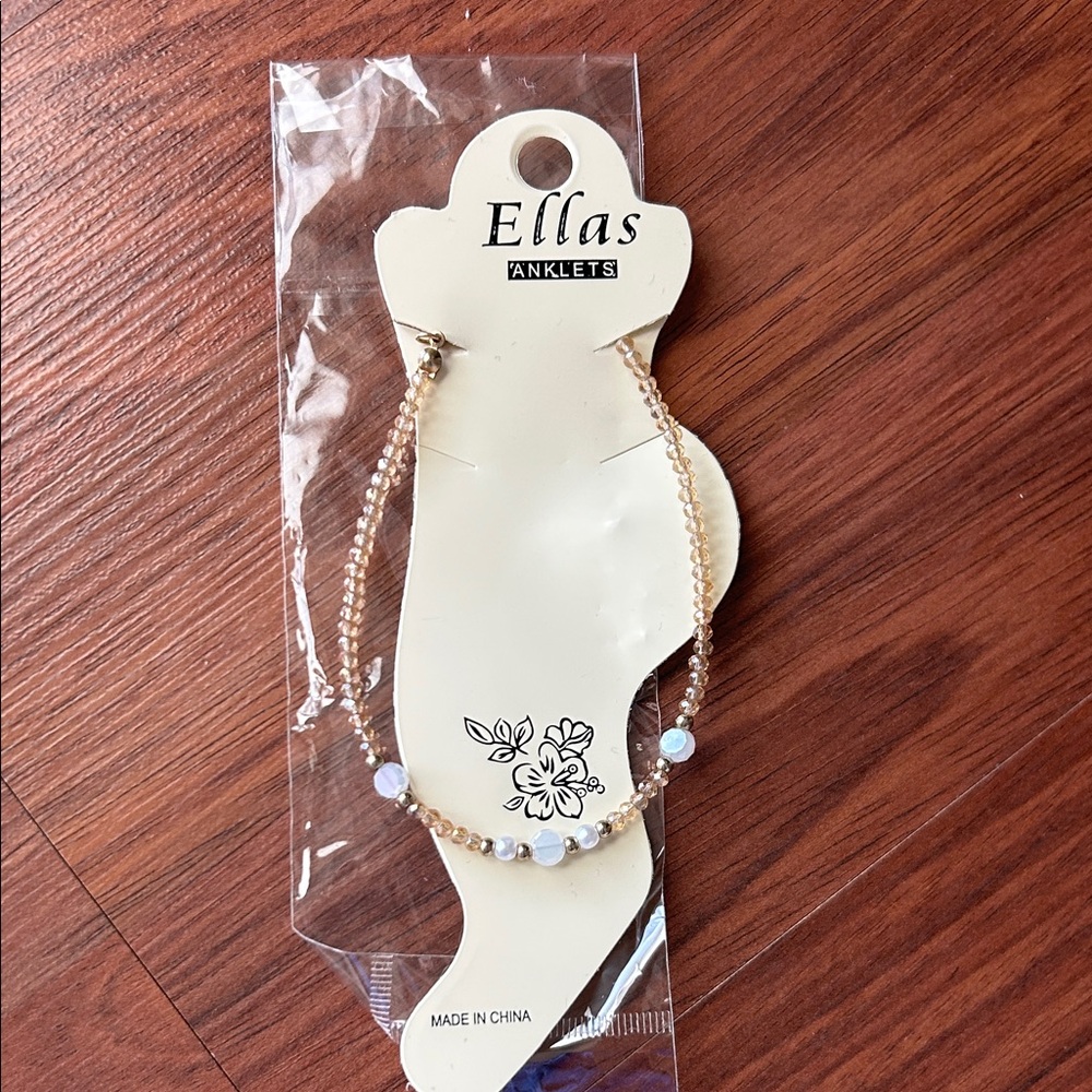 Ellas Amber & White Anklet